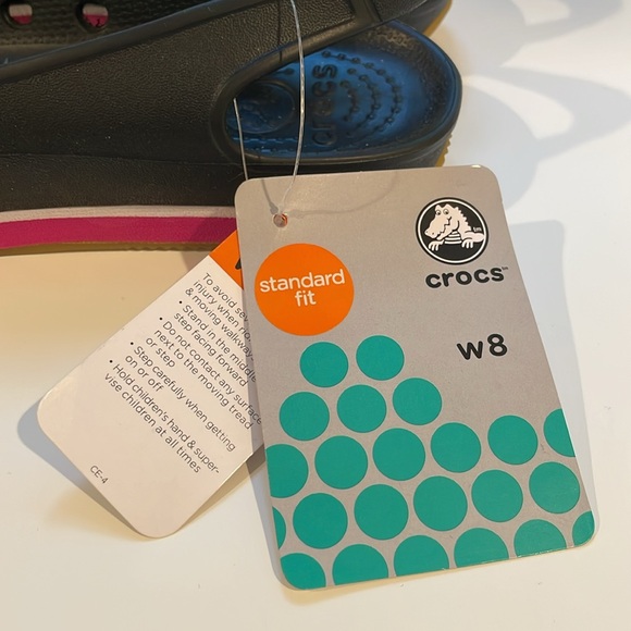 Crocs Retro Slingback Flat in Black/Fuchsia Size W8 - Picture 6 of 7